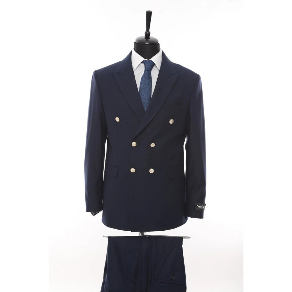Derman Navy Royal Series Double Breasted Suit